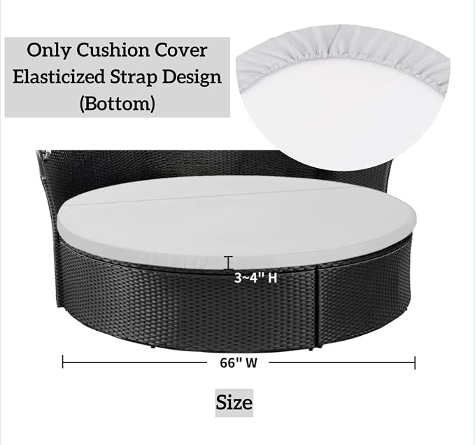 Outdoor Weatherproof Sunproof Waterproof Round Bed Cover, - Image 2