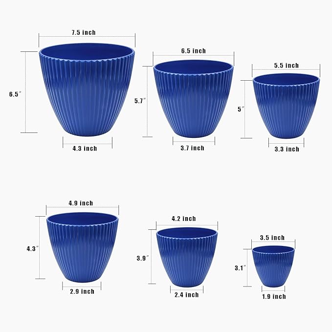 7.5/6.5/5.5/4.9/4.2/3.5 Inch Plant Pots - Image 2