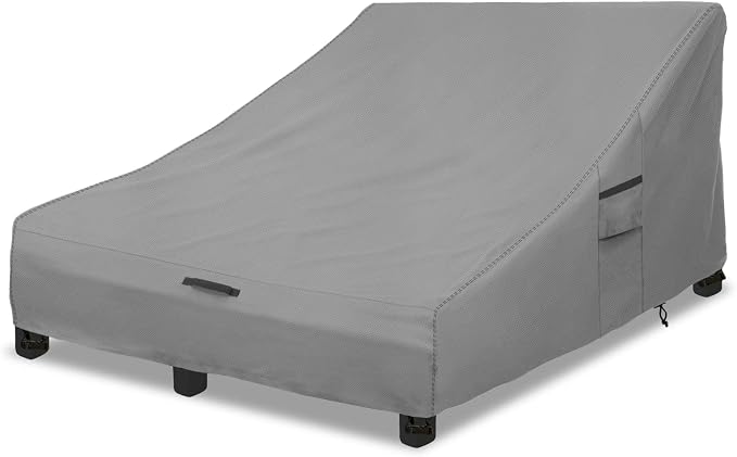 Okcool 100% Waterproof Patio Double Wide Chaise Lounge Chair Cover, 600D Tough by Okcool