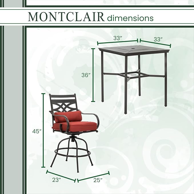 Hanover Montclair Outdoor Patio Conversation Set - Image 5