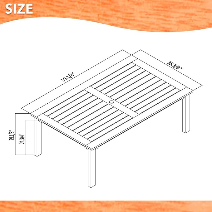 Amazonia Bahamas 5-Piece Patio Round Dining Table Set | Eucalyptus Wood | Ideal - Image 7