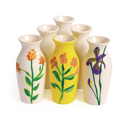 Colorations Decorative Ceramic Vases, Unfinished, Coated Inside, Ready to - Image 4