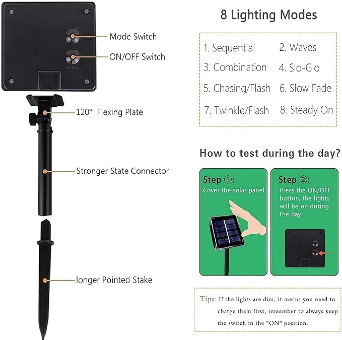 6 Pack 270FT Solar Christmas Lights Outdoor Waterproof, Super Bright 480 LED - Image 4