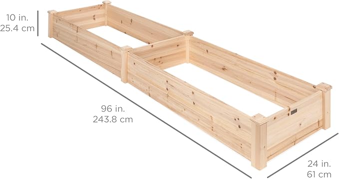 Best Choice Products 8x2ft Outdoor Wooden Raised Garden Bed Planter - Image 7