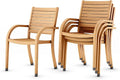 Amazonia Berlin Patio Stacking Chairs | Teak Finish | Durable and Ideal by Affordableluxury