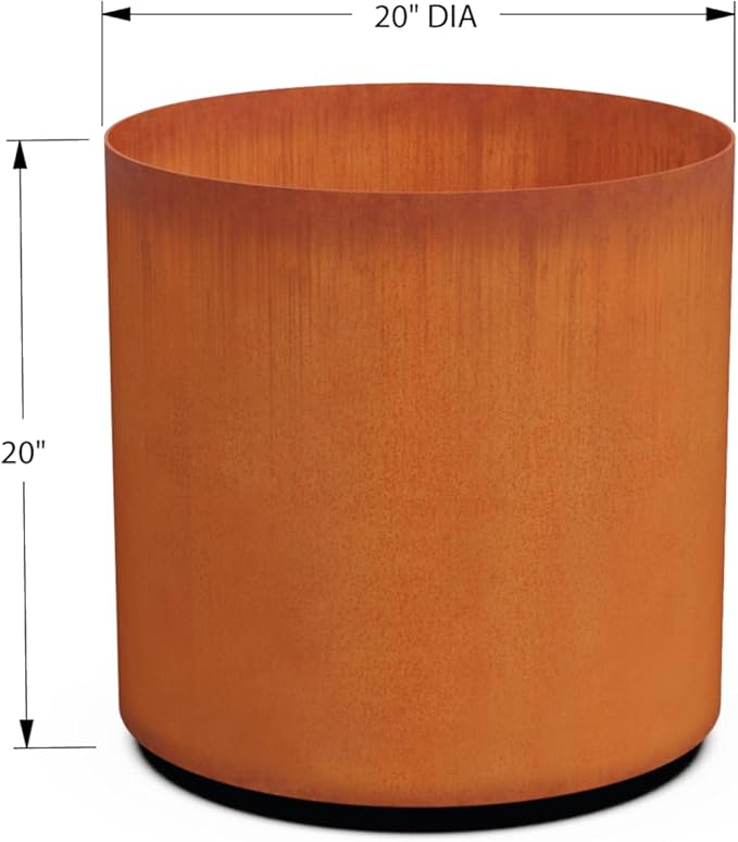 PLANTERCRAFT Corten Steel Metal Planter Box, Round Sizes, Modern Garden Steel - Image 5