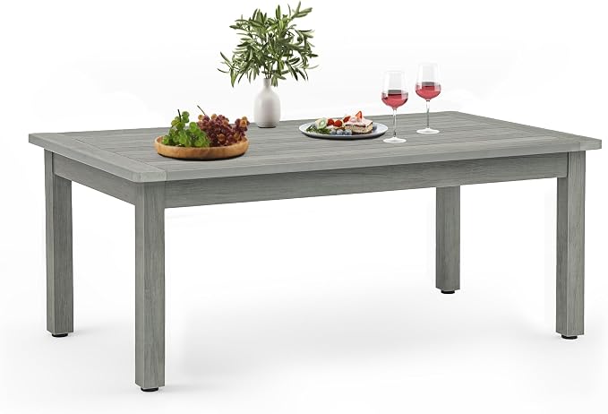 LUE BONA Outdoor Coffee Table Rectangle, 42.5" HDPS Patio Coffee Tables by LUEBONA