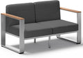Outdoor Aluminum Loveseat, Modern Patio Patio Furniture by ComfCove