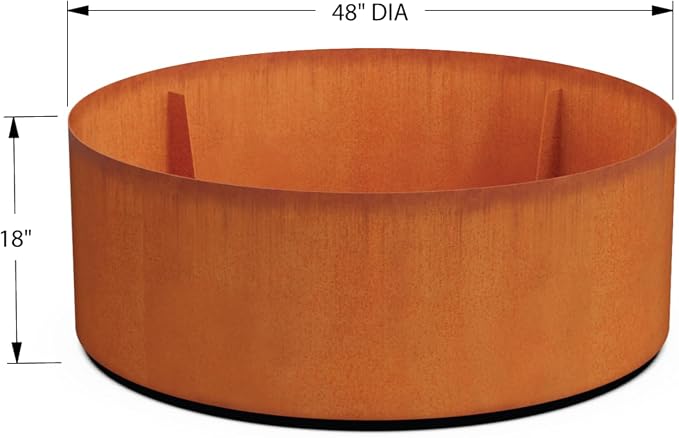 PLANTERCRAFT Corten Steel Metal Planter Box, Round Sizes, Modern Garden Steel - Image 5