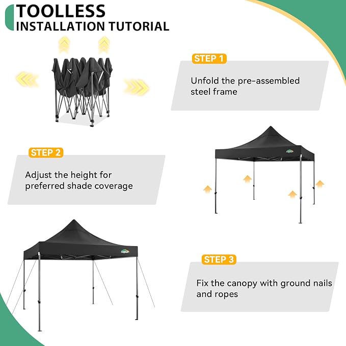 COBIZI 10x10 Heavy Duty Pop Up Canopy Tent - Image 5