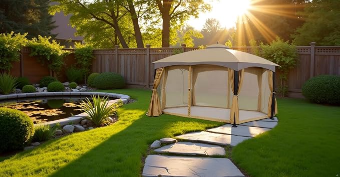 APEX GARDEN 10 Ft. x 12 Ft. Gazebo Replacement Mosquito Netting - Image 7