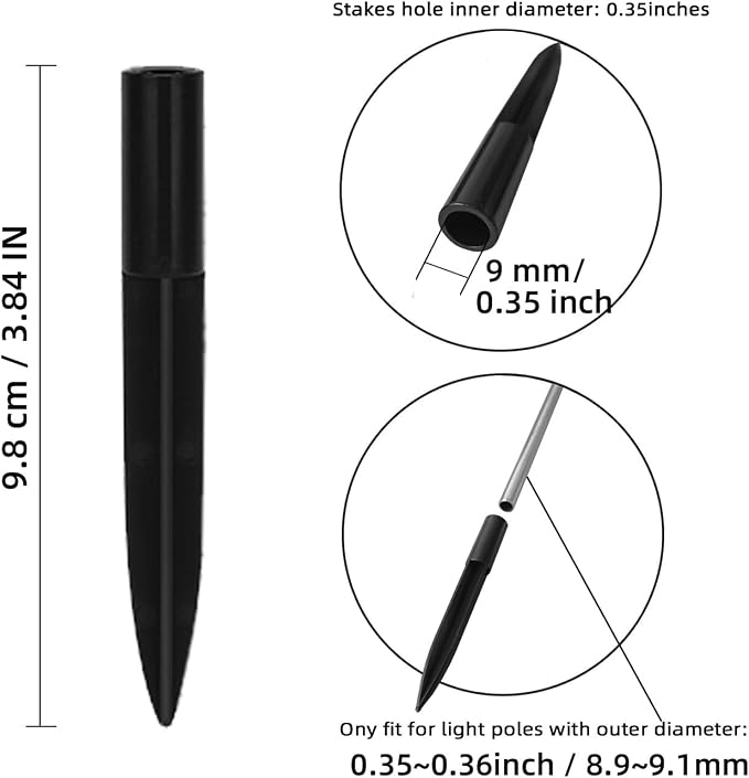 10 Pack Solar Light Stakes Replacement, ABS Reinforced Ground Spikes - Image 3