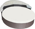 Round Outdoor Daybed Cushion Cover Replacement, Anti-UV Water-Resistant Patio by SOWINOS