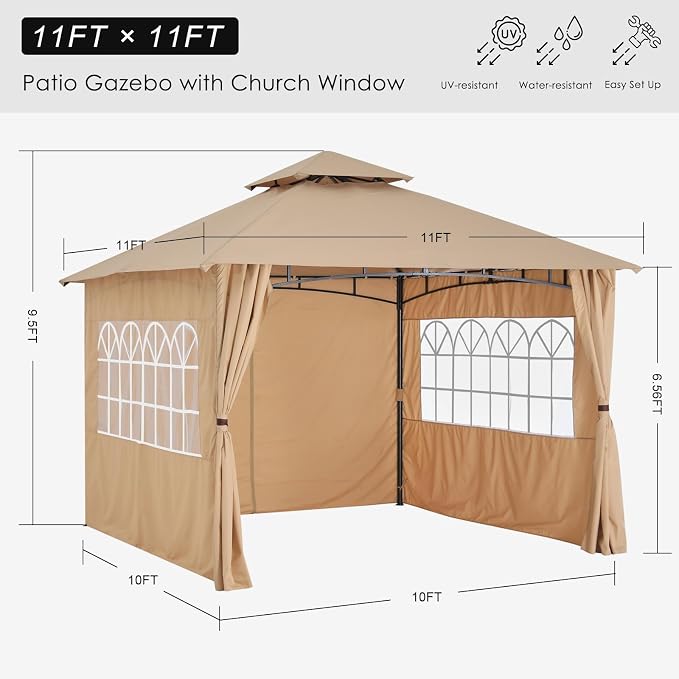 MASTERCANOPY Patio Gazebo Steel Frame Outdoor Gazebo - Image 2