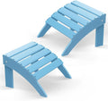 BRIOPAWS Adirondack Ottomans | Folding | Set of 2 | HDPE Plastic | Arctic by BRIOPAWS
