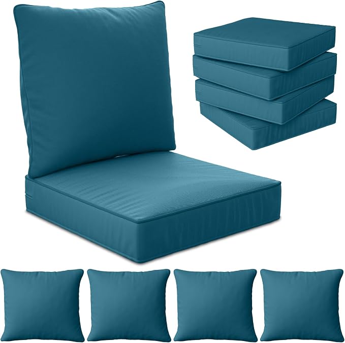 22" x 22" x 6" Outdoor Deep Seat Cushions Set by Unknown