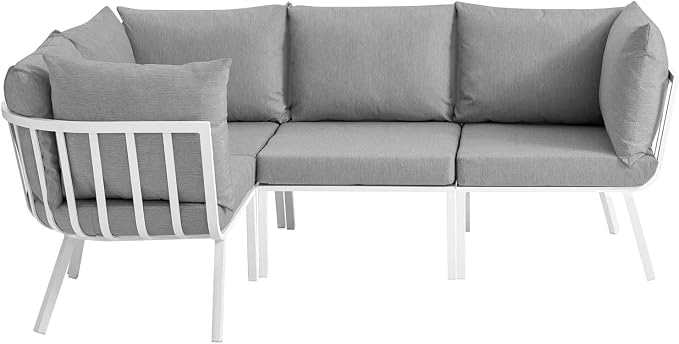 Modway Riverside Outdoor Patio Aluminum Sectional Set - Image 2