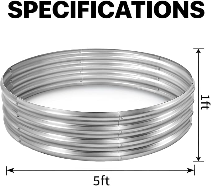 Round Galvanized Raised Garden Bed Kit, Round Galvanized Planter - Image 2