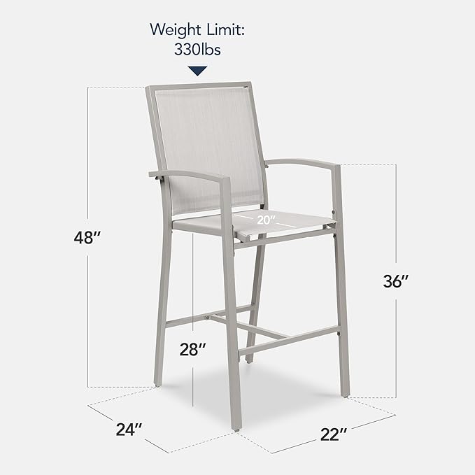 Best Choice Products Outdoor Bar Stools Set of 2, Bar Height, Patio Furniture - Image 2