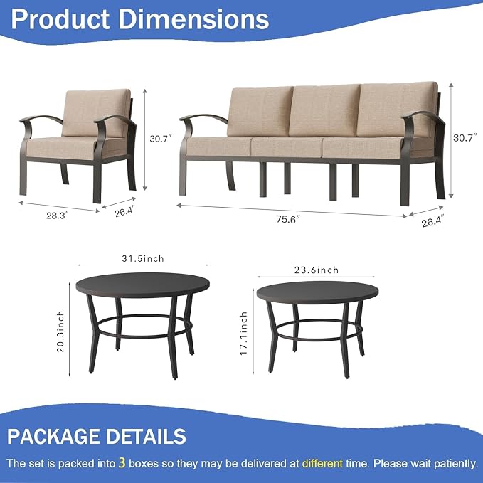 Kullavik Aluminum Patio Furniture Set - Image 4