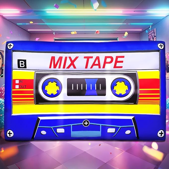 80's 90's Party Decoration 5FT Inflatable Magnetic Tape Party Decorations by KOOY