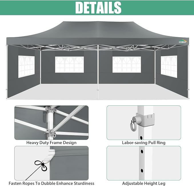 COBIZI 13x26 Heavy Duty Pop Up Canopy - Image 5