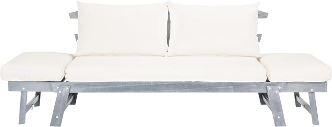 Safavieh PAT6745A Outdoor Collection Tandra Grey Modern Contemporary Daybed Day by SAFAVIEH
