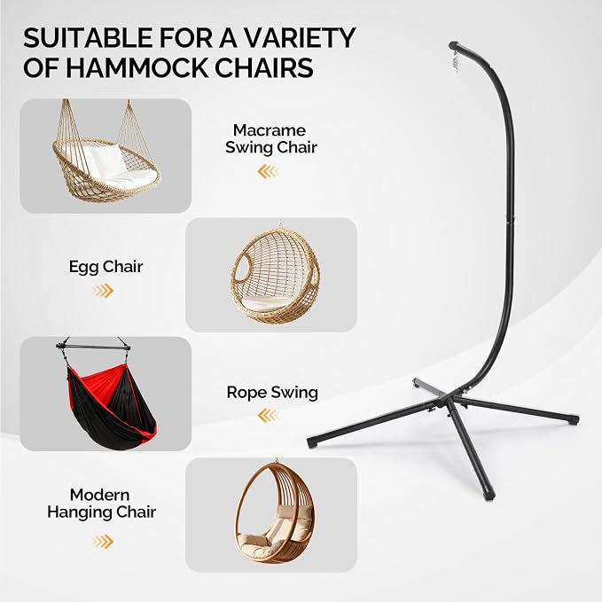 ONCLOUD Hanging Chair Stand Only, Elegant Solid Steel Hammock Chair Stand - Image 5