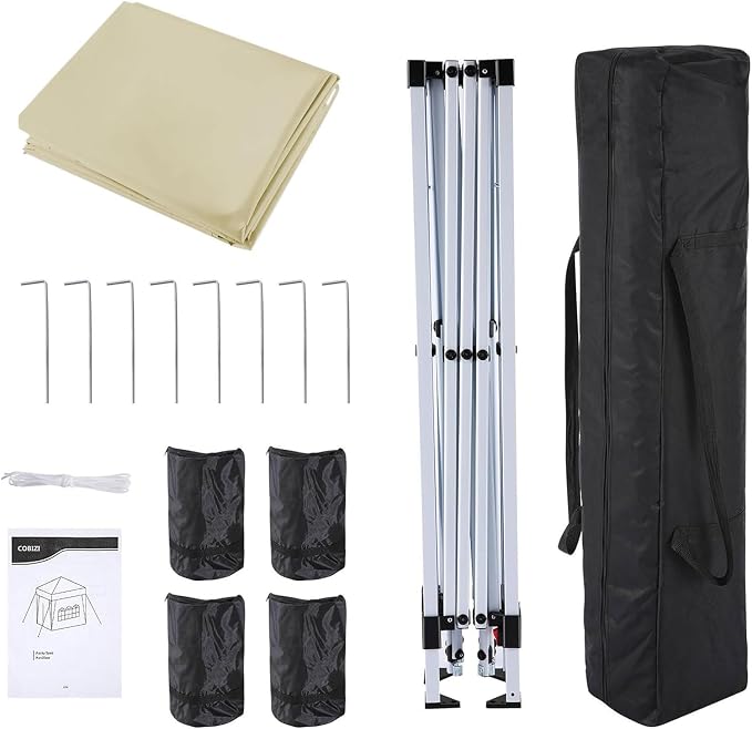 COBIZI 10x10 Pop Up Canopy Tent Without Sidewall, UPF 50+ Waterproof Outdoor - Image 7