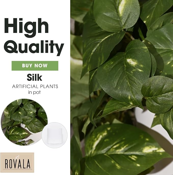 MY ROVALA Silk Plants for Home Decor Indoor in Pot Realistic Artificial Plants - Image 5