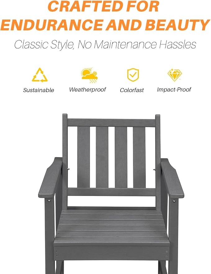 HDPE Patio Dining Set, 5-Piece Outdoor Table and Chairs - Image 5