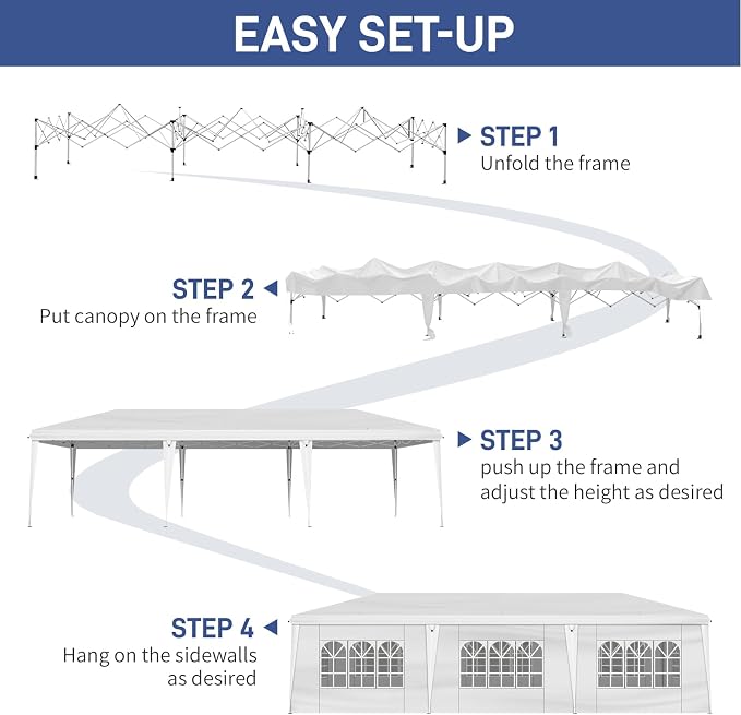 Outvita 10x30ft Ez Pop Up Canopy, Portable Instant Canopy Tent - Image 6