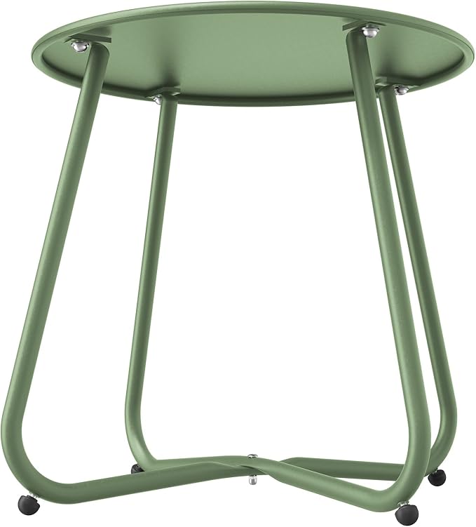 Grand patio Outdoor Side Table 18-inch Round End Table Accent Table - Image 4