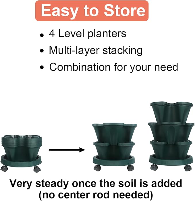 DUNCHATY Stackable Planter, Vertical Garden Planter - Image 6