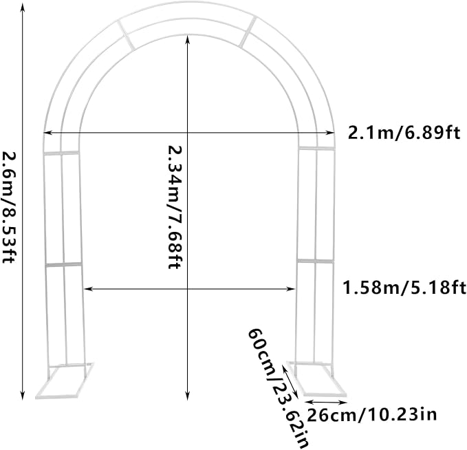 Large Size 8.53Ft Wedding Arch for Ceremony, Heavy Duty Climbing Flower Plant - Image 2