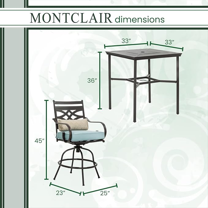 Hanover Montclair Outdoor Patio Conversation Set - Image 5