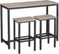 HOOBRO Bar Table and Chairs Set, 47.2” Rectangular Pub Table by HOOBRO