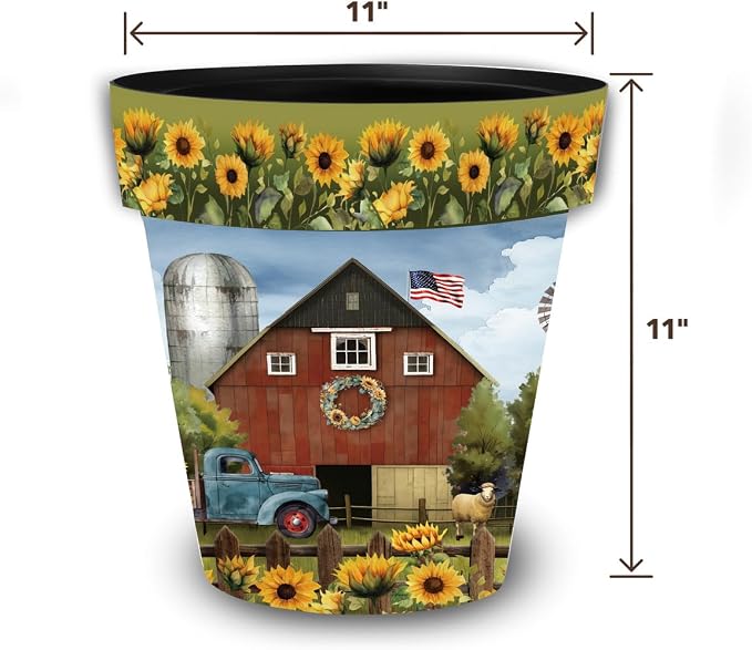 Briarwood Lane Sunflower Barn Medium Planter - Image 2