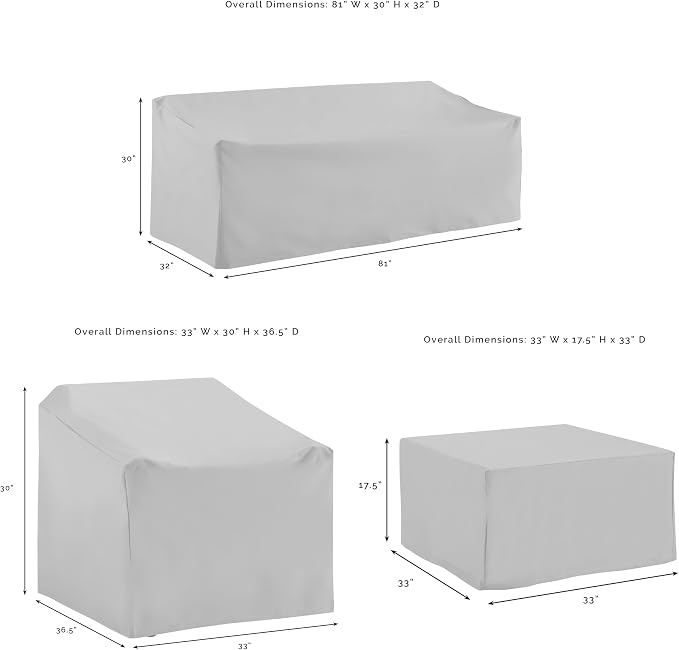 Crosley Furniture Patio Furniture Covers, Waterproof 5-Piece Cover Set - Image 5