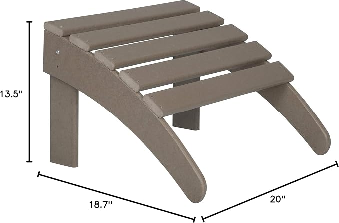 WO Home Furniture Adirondack Ottoman Outdoor Patio Footrest 13.5" Inch Folding - Image 3