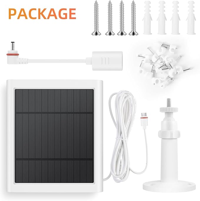 Solar Panel for Rings Camera White 2pack 4W Solar Charger Compatible - Image 3