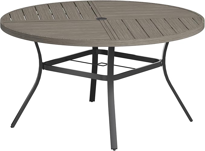 VICLLAX Round Patio Table with Adjustable Umbrella Hole by HOME