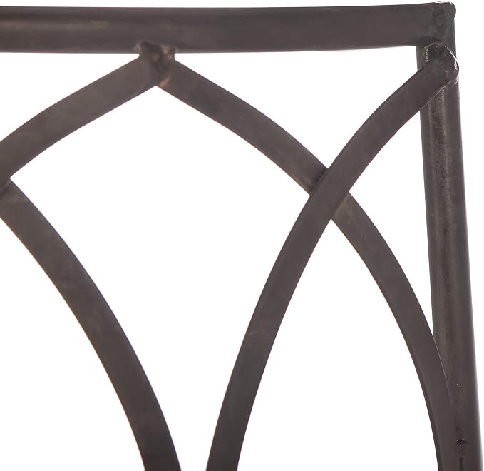 SAFAVIEH Outdoor Furniture Collection – Abia Rustic Brown Wrought Iron 50-Inch - Image 10
