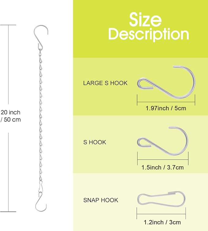 RIFNY 20 Inch Silver Chain for Hanging Plants, Small Plant Chains for Hanging - Image 3