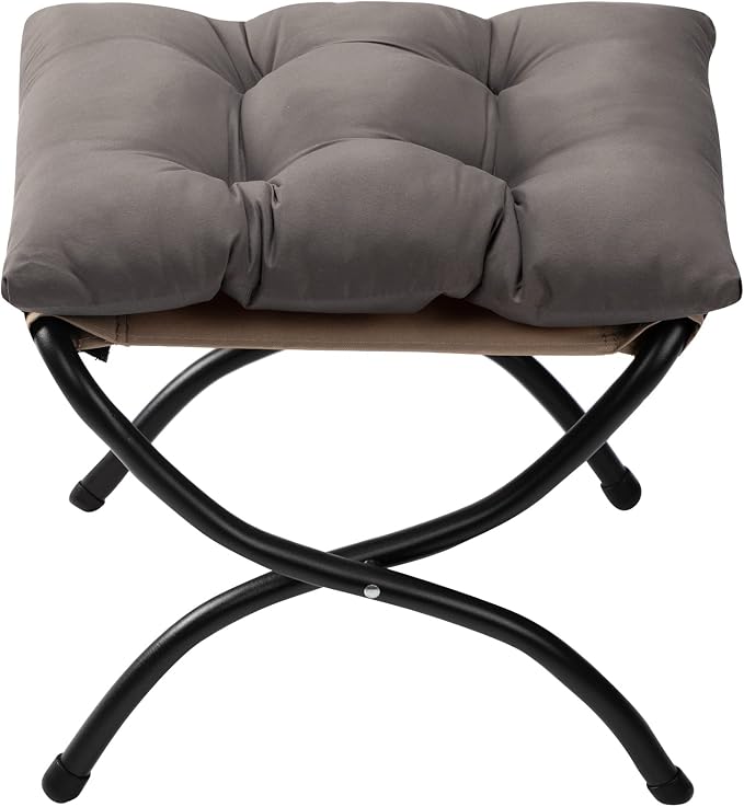 AbocoFur 15" Folding Footrest Stool, Accent Padded Sofa Foot Stool - Image 9