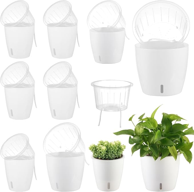 Self-Watering Pots for Indoor Plants, Small African Violet Pots by KvyusFlourish