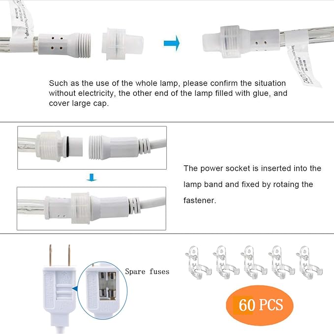 200ft LED Rope Lights Outdoor, 1440 LED Flexible Tube Lights - Image 5
