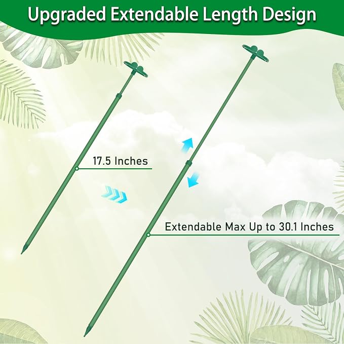 Extendable Plant Stakes, Length Scalable from 17.5IN to 30.1IN Plant Support - Image 5