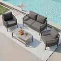 Aluminum Patio Furniture Set, 4 Seats Modern Outdoor Sectional Furniture by Oasbira