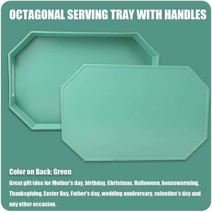 Green Octagonal Serving Tray - Image 3